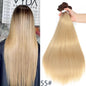 Bone Straight Hair Bundles Salon Natural Hair Extensions Fake Fibers Super Long Synthetic Yaki Straight Hair Weaving Full to End