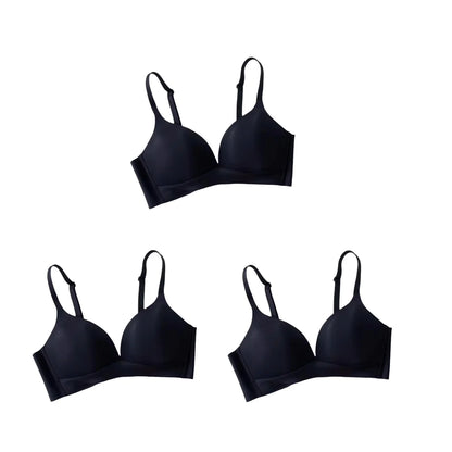 3Pcs/Set Seamless Bras For Women Non-wire Glossy Underwear Push Up Bra Without Steel Ring 3/4 Cup Female Comfort Lingerie