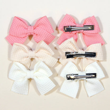 6/10Pcs/Set 2025 Fashion New Cute Ribbon Bowknot Hair Clips for Kids Handmade Baby Girls Hair Accessories