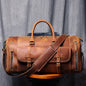 MUNUKI Vintage Crazy Horse Genuine Leather Travel bag  Large Luggage bag men Leather duffle bag Large Weekend Bag Tote Big