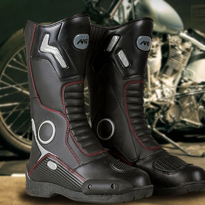 AMUMOTO Motorcycle Riding Boots Men's And Women's Pull Motorcycle Shoes Road Breathable Anti-fall Shoes Rider Four Seasons