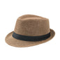 Trendy Wide Brim Men Straw Hat Women Summer Solid Color Fedoras Jazz Sun Cap Outdoor Casual Panama Cowboy Hats