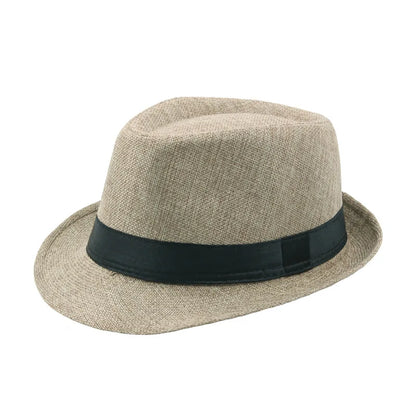 Trendy Wide Brim Men Straw Hat Women Summer Solid Color Fedoras Jazz Sun Cap Outdoor Casual Panama Cowboy Hats