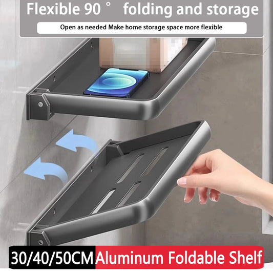 30/40/50CM RV Aluminum Foldable Shelf 90 Degree Fold Up RV Fold-Down Wall Shelf Waterproof Folding Panels for Caravan Bathroom ﻿