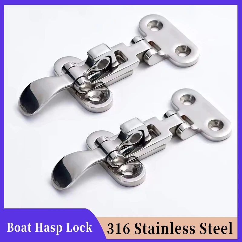 1/2 Pcs 316 Stainless Steel Marine Lock Hardware Down Clamp Latches Boat Hasp Anti-Rattle RV Door Buckle For Yacht Accessories