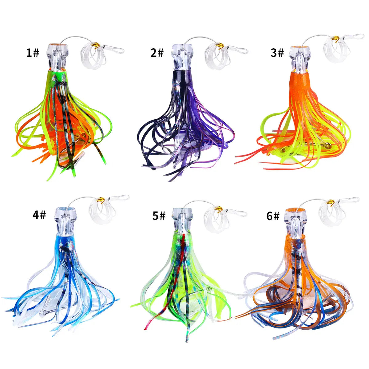 1pcs 65g/100g Resin Head Octopus Soft Skirt Lure Deep Sea Boat Fishing Big Trolling Bait for Tuna Wahoo Fast Sinking