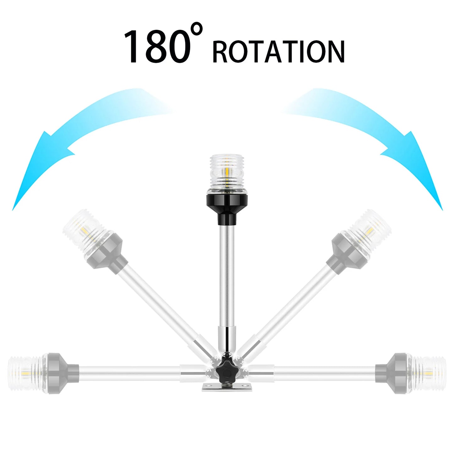 AD 12V 24V Sailing Signal Light Boat Navigation Light Fold Down 360 Degree LED for Yacht Marine Anchor Light Boat Accessories