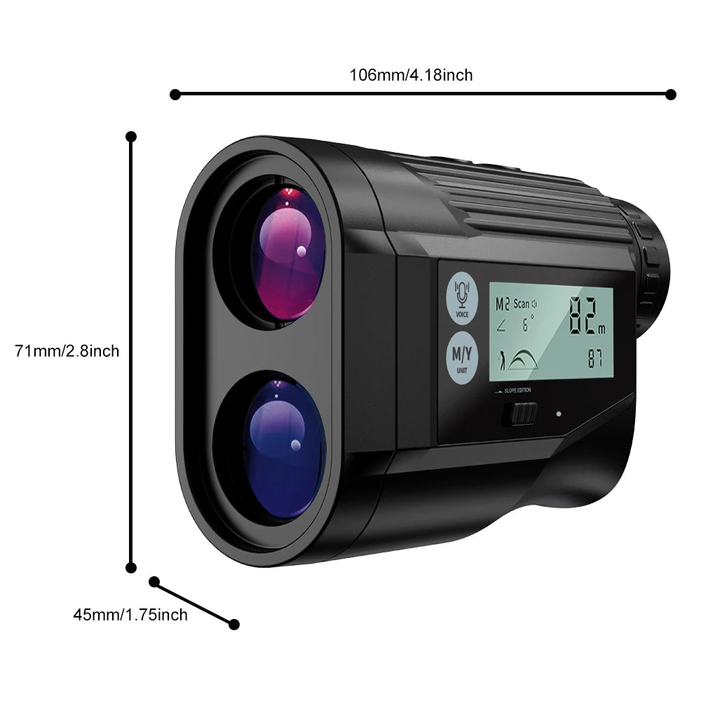 NOHAWK Golf Laser Rangefinder USB Rechargeable with Slope Compensation For Golfer Range Finder Hunting Monocular