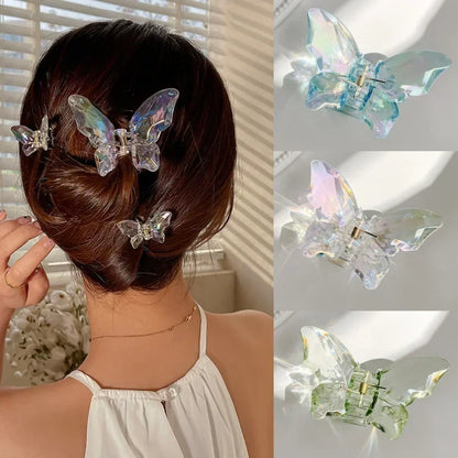 Cute Transparent Hair Claw Clips Barrettes Mini Butterfly Hair Clips for Women Non-slip Girls Headband Hair Accessories