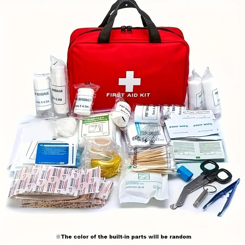 245PCS Deluxe First Aid Kit with Carrying Pouch, Outdoor First Aid Kit - Essential Emergency Kit for Camping, Hiking and Travell