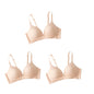 3Pcs/Set Seamless Bras For Women Non-wire Glossy Underwear Push Up Bra Without Steel Ring 3/4 Cup Female Comfort Lingerie