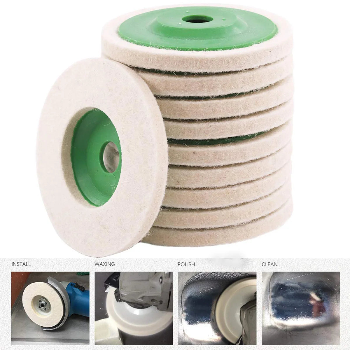 5/10Polishing Wheels Polishing Pad Grinding Disc Angle Grinder Accessories Angle Grinder WheelFelt Polishing Disc Polisherwheel