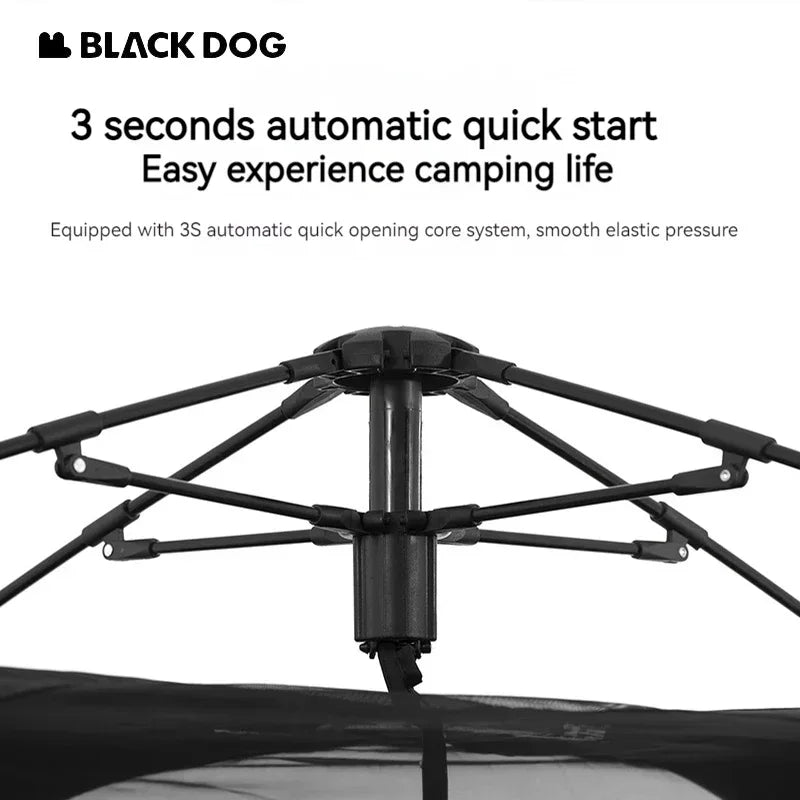 BLACK DOG Tent Waterproof Automatic One-touch Ultralight Portable Folding Beach Large Pyramid Travel Tents for Family Camping