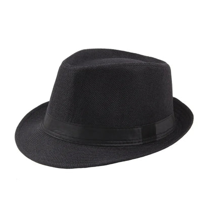 Trendy Wide Brim Men Straw Hat Women Summer Solid Color Fedoras Jazz Sun Cap Outdoor Casual Panama Cowboy Hats