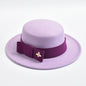 Fedora Hat for Women Fashion Formal Wedding Decorate Church Cap Flat Top Bow Party Jazz Hat Chapeau Femme