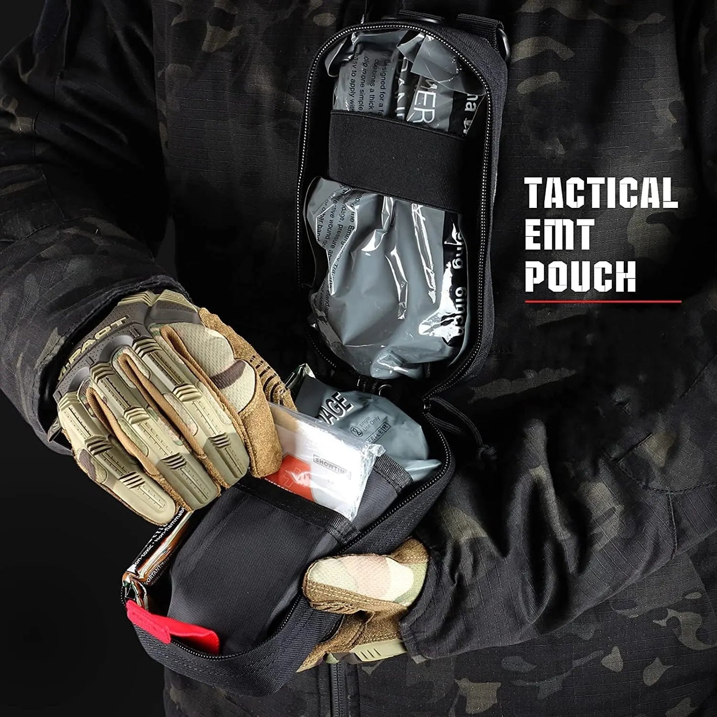 Tactical EMT First Aid Kit Pouch Bag With Tourniquet Scissors Bandage for Emergency IFAK Trauma Combat