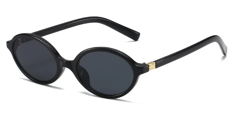 Fashion Oval Simple Literary Sunglasses Women Retro Small Frame Commuting Sunglasses Luxury Brand Design Travel Sunglasses UV400