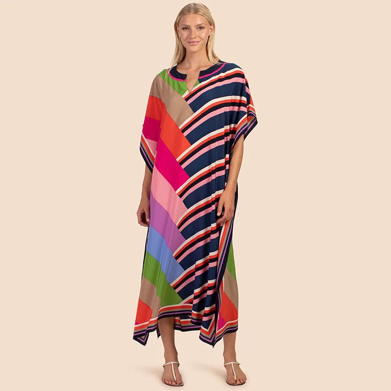 Kaftan Dress Over Size Women Beach Dress Cover Up Summer Clothes Kimono Mujer Vestidos De Fiesta