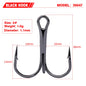PROBEROS 20 PCS/Lot Black High Carbon Treble Hooks Super Sharp Solid Size 2#-14# Triple Barbed Steel Fish Hook Wholesale