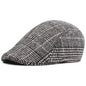 Men's Cotton Plaid Berets Caps for Men Women Middle-Aged Autumn Winter Hats Boina Herringbone Newsboy Baker Tweed Boy Hat