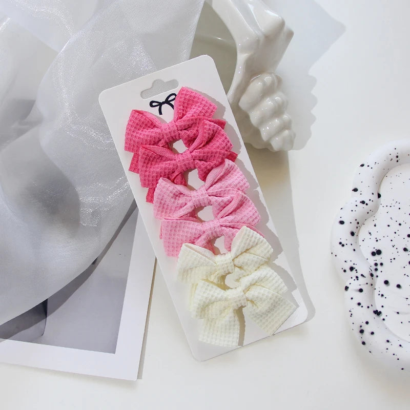 6/10Pcs/Set 2025 Fashion New Cute Ribbon Bowknot Hair Clips for Kids Handmade Baby Girls Hair Accessories