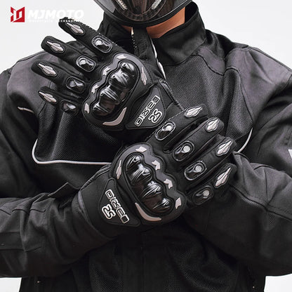 Ummer Breathable Full Finger Motorcycle Gloves Non-slip Wear-resistant Motocross Racing Gloves Touch Screen Moto Biker Gloves