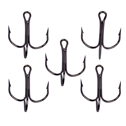PROBEROS 20 PCS/Lot Black High Carbon Treble Hooks Super Sharp Solid Size 2#-14# Triple Barbed Steel Fish Hook Wholesale