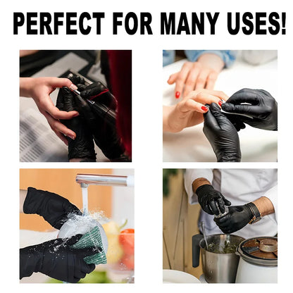 50/100PCS Disposable Black Nitrile Gloves for Household Use Latex Free Powder Free Cleaning Gloves Tattoo  Hairdressing Tools