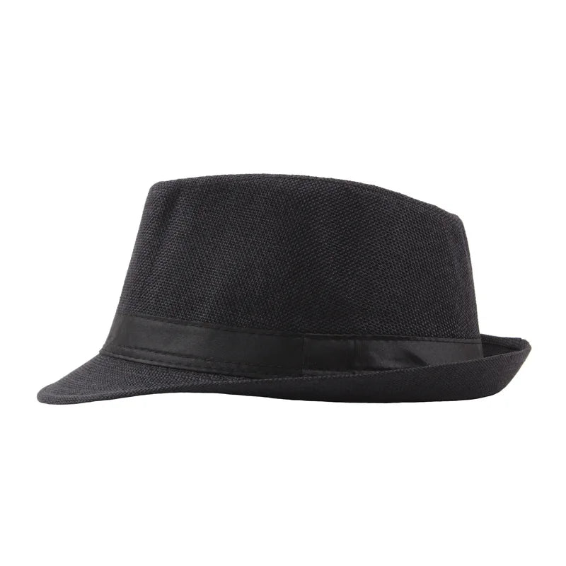 Trendy Wide Brim Men Straw Hat Women Summer Solid Color Fedoras Jazz Sun Cap Outdoor Casual Panama Cowboy Hats