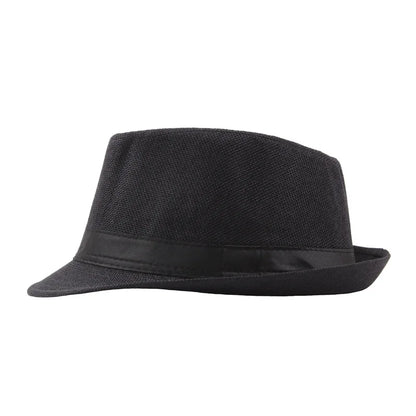 Trendy Wide Brim Men Straw Hat Women Summer Solid Color Fedoras Jazz Sun Cap Outdoor Casual Panama Cowboy Hats