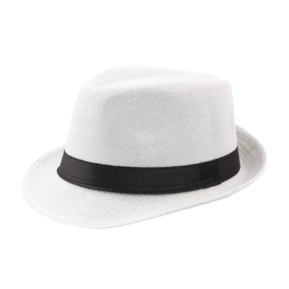 Trendy Wide Brim Men Straw Hat Women Summer Solid Color Fedoras Jazz Sun Cap Outdoor Casual Panama Cowboy Hats