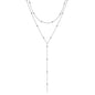 Gold Plated Lariat Necklace for Women Double Laryer Long Chain Drop Pendant Choker Necklaces Fashion Gifts