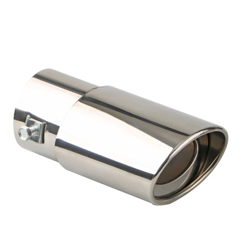 1PCS 2.5" Inlet Car Auto Exhaust Muffler Tip Pipe  Stainless Steel Chrome Trim Rear Tail Throat For Most Cars