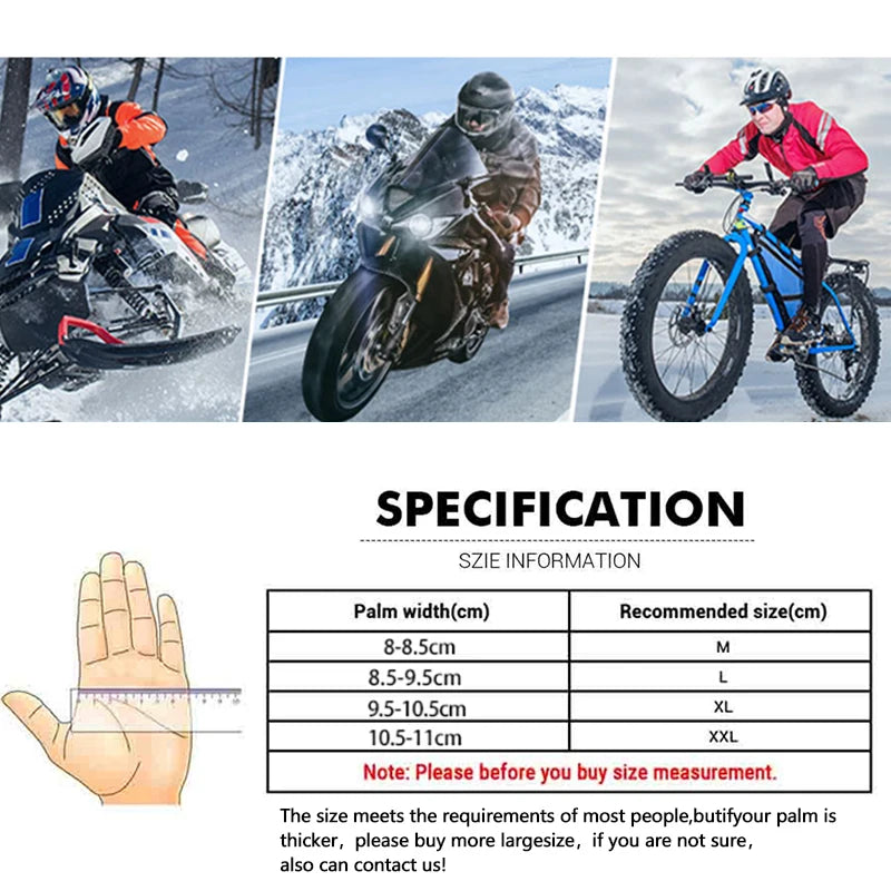 Motorcycle Gloves Windproof Waterproof Guantes Moto Men Motorbike Riding Gloves Touch Screen Moto Motocross Gloves Winter