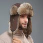 2024 New Winter Hat For Men Real Rabbit Fur Ear Cap Warm Winter Men Hat Fur Beret Russian Hats High Quality to Keep Warm