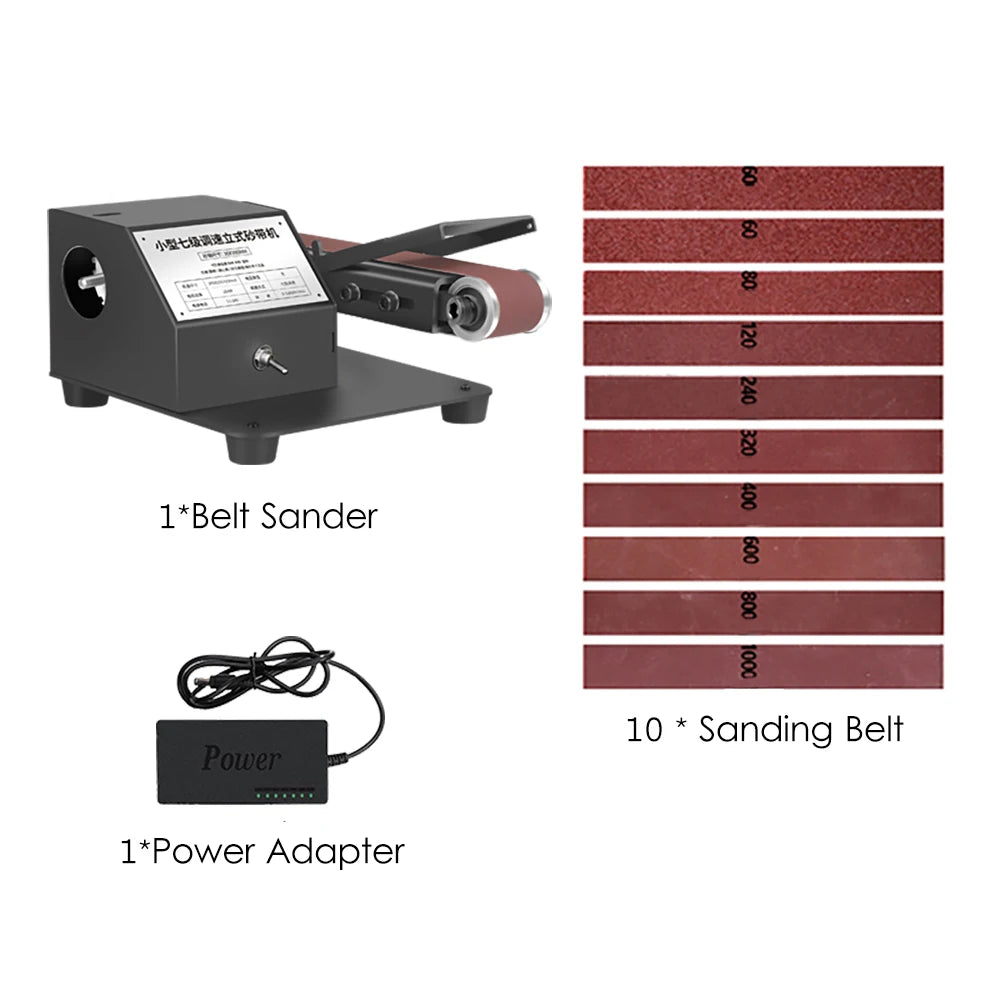 350W/250W Mini Belt Sander Electric Sanding Polishing Grinding Machine 775 Motor Stepless Speed Multifunction Grinding Tool Set