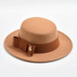 Fedora Hat for Women Fashion Formal Wedding Decorate Church Cap Flat Top Bow Party Jazz Hat Chapeau Femme