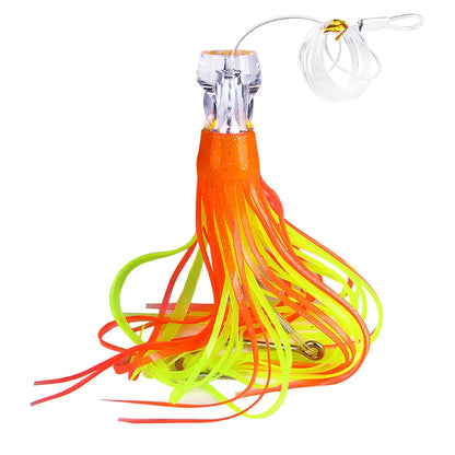 1pcs 65g/100g Resin Head Octopus Soft Skirt Lure Deep Sea Boat Fishing Big Trolling Bait for Tuna Wahoo Fast Sinking