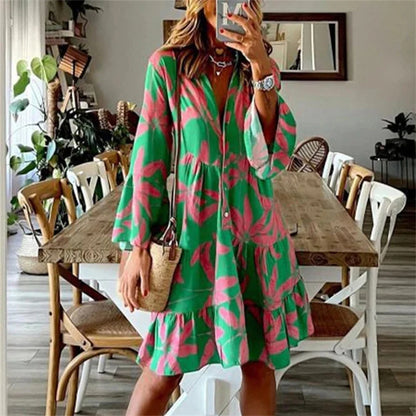 Oversized Dress for Women Clothing 2023 Summer Plus Size Boho Beach Floral Mini Dress Large Size Female Casual Long Skirt Vestid