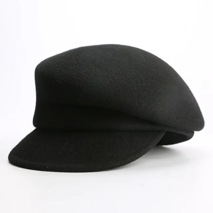 2024 Party 100% Pure Wool Custom Autumn and Winter Beret Designer Wedding Ladies New Peaked Cap Banquet Cloche Top Hat Wholesale