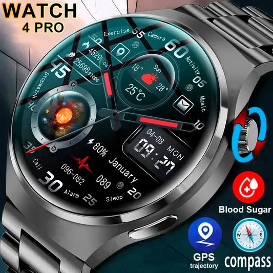 New GPS Smart Watch Men For Huawei Watch 4 Pro 360*360 HD Screen Heart rate Bluetooth Call IP68Waterproof Blood Sugar Smartwatch