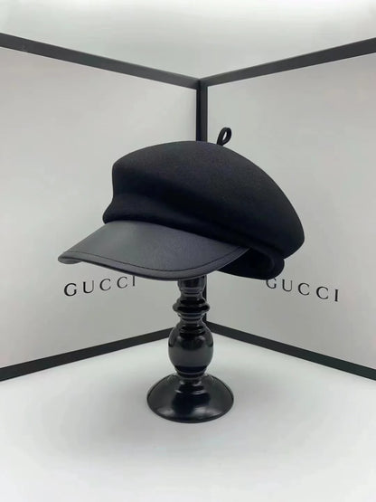 2024 Party 100% Pure Wool Custom Autumn and Winter Beret Designer Wedding Ladies New Peaked Cap Banquet Cloche Top Hat Wholesale