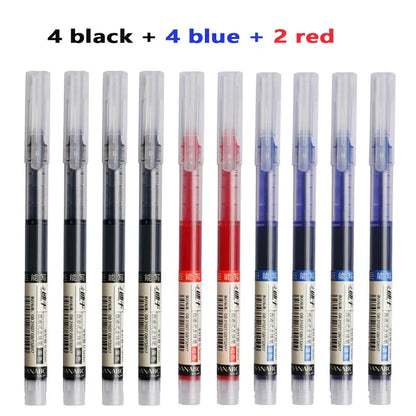 3-5Pcs Straight Liquid Gel Pen Quick-drying, Large-capacity 0.5mm Black Blue Ink for Writing School Office Stationery Supplies