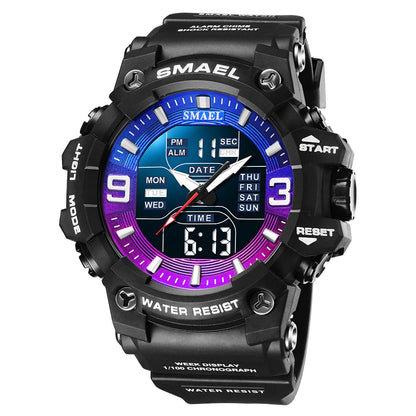 SMAEL Waterproof 5Bar Sports Digital Watch Male Large Dial Daily Alarm Stopwatch Men's Electronic Wristwatch Clock 8049