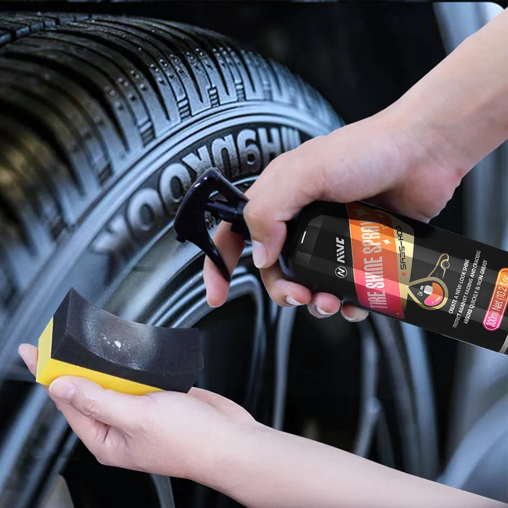 Car Tire Shine Coating Aivc Tyre Gloss Plastic Rubber Wheel Restorer Agent Spray Polishing Brightener Auto Car Detailing