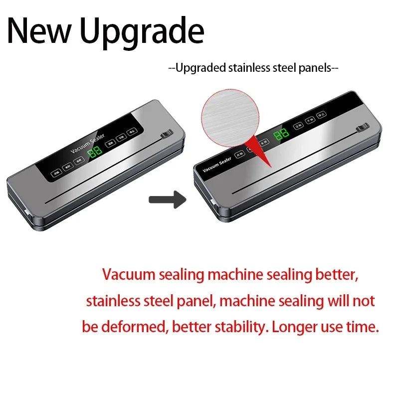 Electric Vacuum Sealer Built-in Cutter Kitchen Food Storage Seal Touch Button Dry/Wet Food Package Sealer Kitchen Vacuum Sealer