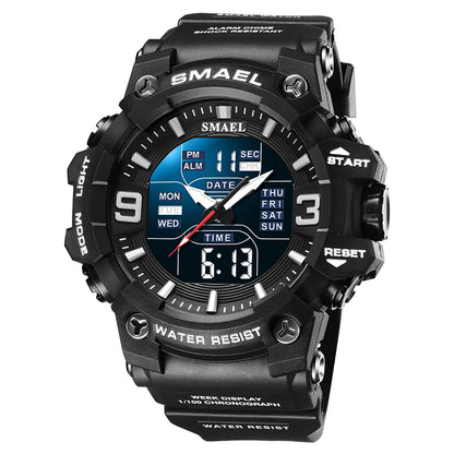 SMAEL Waterproof 5Bar Sports Digital Watch Male Large Dial Daily Alarm Stopwatch Men's Electronic Wristwatch Clock 8049