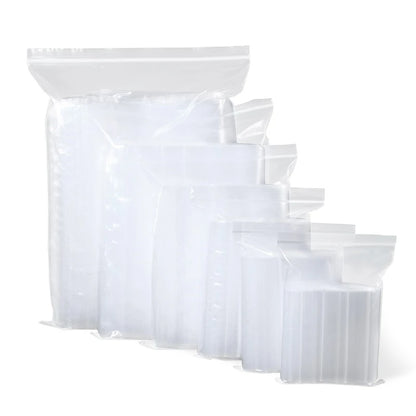 StoBag 50/100pcs PE Transparent Ziplock Bags Thick Self-sealing Clear Food Packaging Pouches Plastic Storage Waterproof Reusable