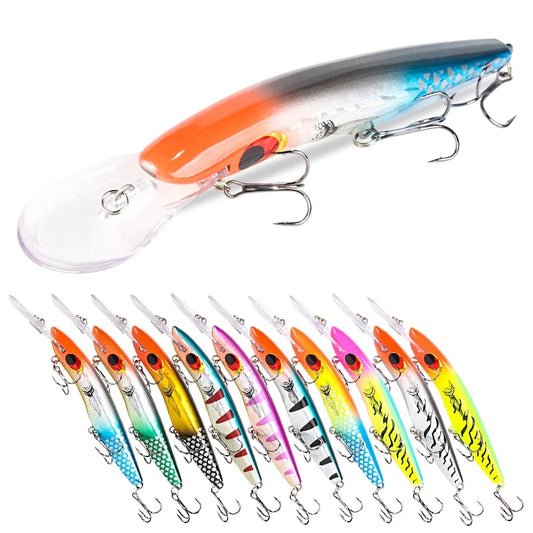 1Pcs Big Minnow Fishing Lures 16.2cm23g Bending Wobblers Trolling Crankbaits Artificial Bait Pike Carp Bass Pesca Tackle