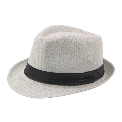 Trendy Wide Brim Men Straw Hat Women Summer Solid Color Fedoras Jazz Sun Cap Outdoor Casual Panama Cowboy Hats